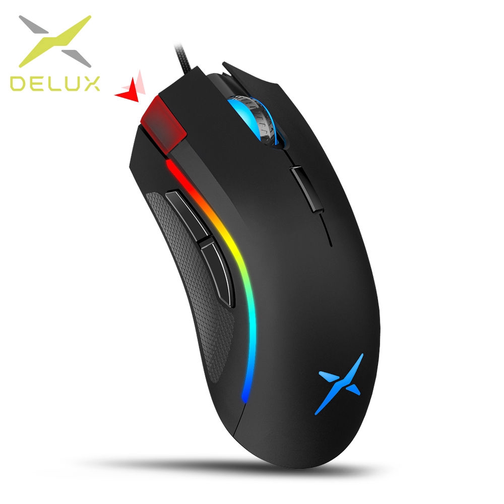 Chuột Chơi Game Delux M625 A3050 Rgb 4000 Dpi 1000hz 7 Nút Bấm Có Đèn Nền