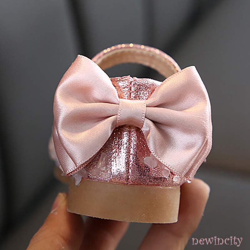 Giày sandal đính nơ đế mềm kiểu dáng Hàn Quốc cho bé gái