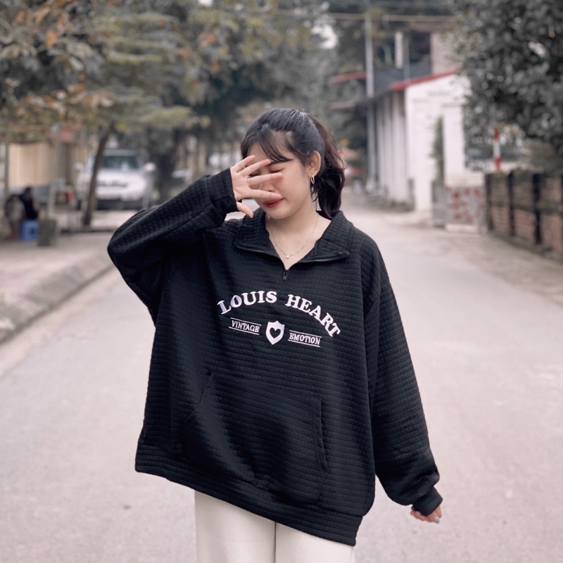 Áo cổ bẻ louis heart- áo dài tay louis heart