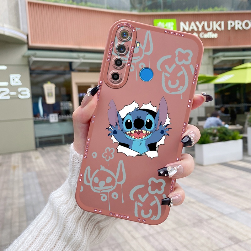 Ốp Điện Thoại Cao Su Mềm Mỏng Chống Sốc In Hình Stitch Bảo Vệ Ống Kính Máy Ảnh Cho Realme 5 5i 5s Realme 6i