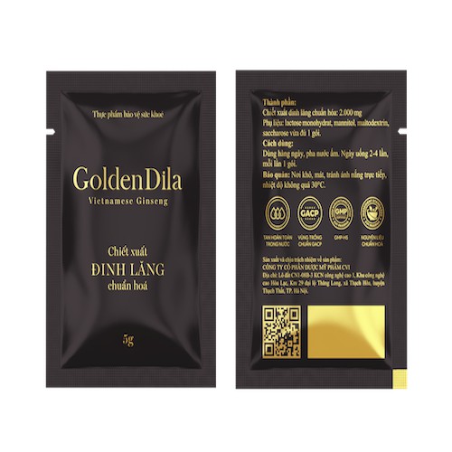 GOLDENDILA - Tinh chất Đinh Lăng chuẩn hóa - Đánh thức Sâm của người Việt - 60 gói x 5gr