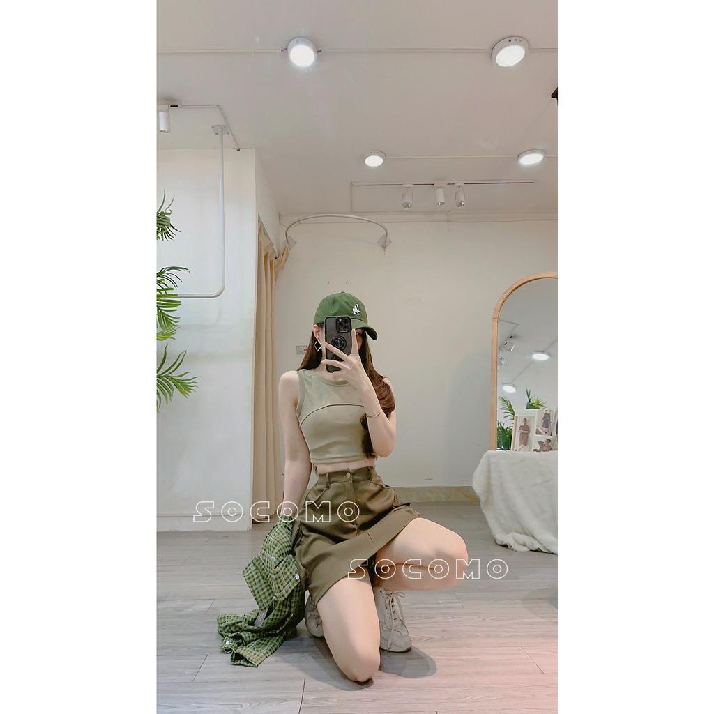 Set bộ ba món chân váy áo sơmi và áo pull Socomo B582022 - Hàng Loại 1, Chất Đẹp - Giá tốt