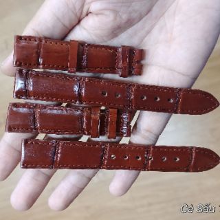 Dây đồng hồ da cá sấu thật 100% handmade