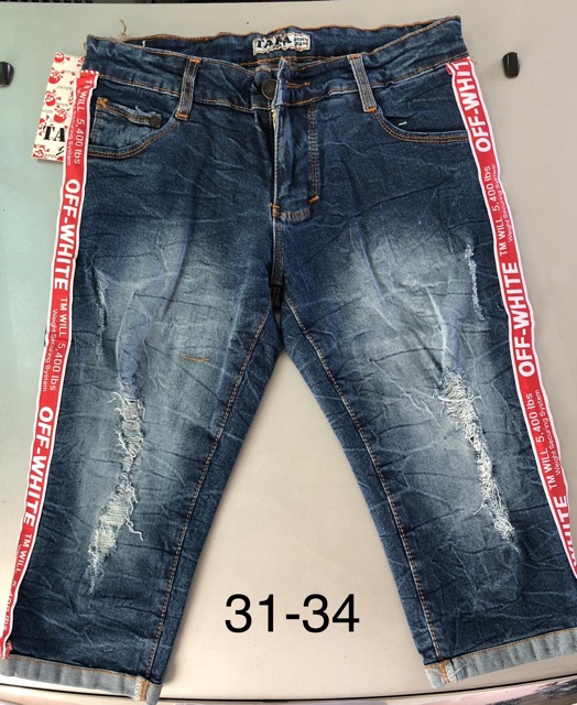 Off White Quần Jean Dài 7 / 8 Thời Trang Cho Bé Gái