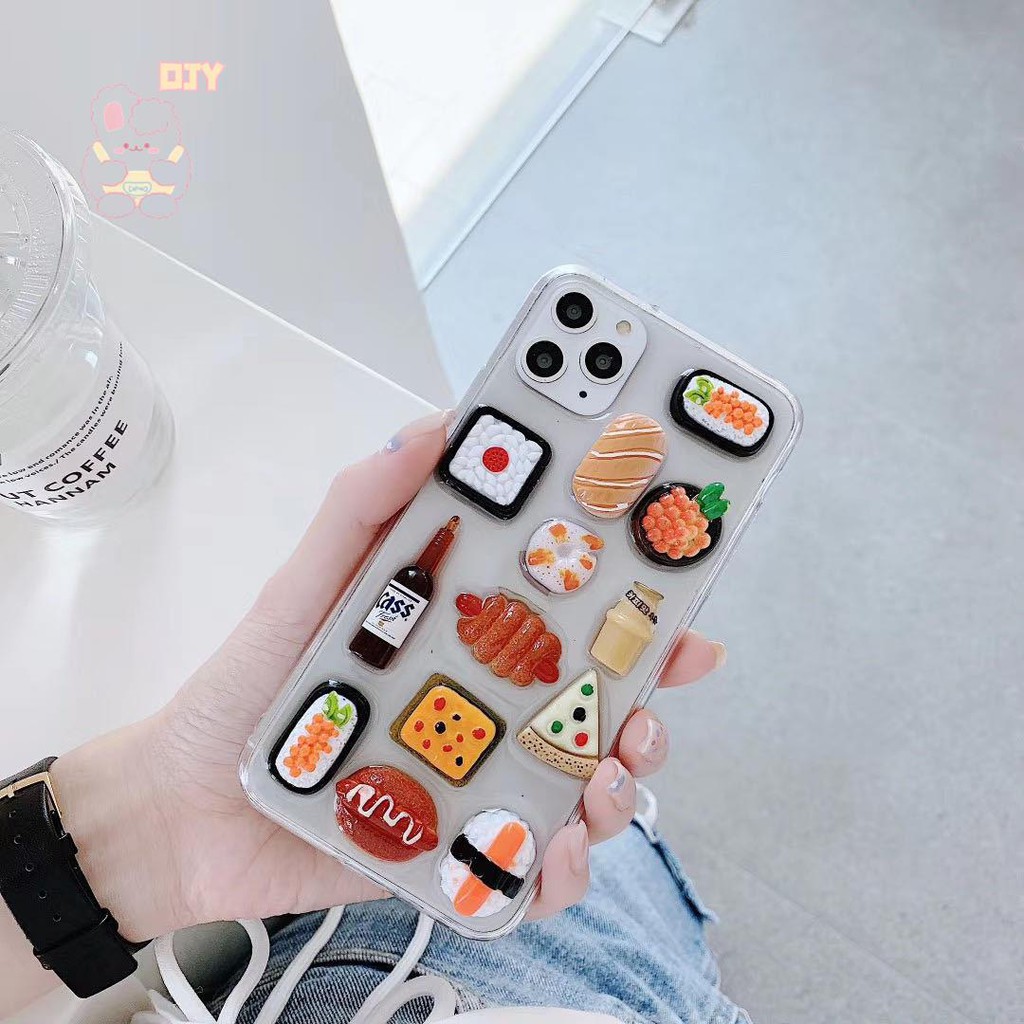 🍉zollzirr🍉Creative food sushi iPhone12 Ốp lưng điện thoại di động Promax nữ iPhone11 chống rơi xs / xr x triều 678Plus