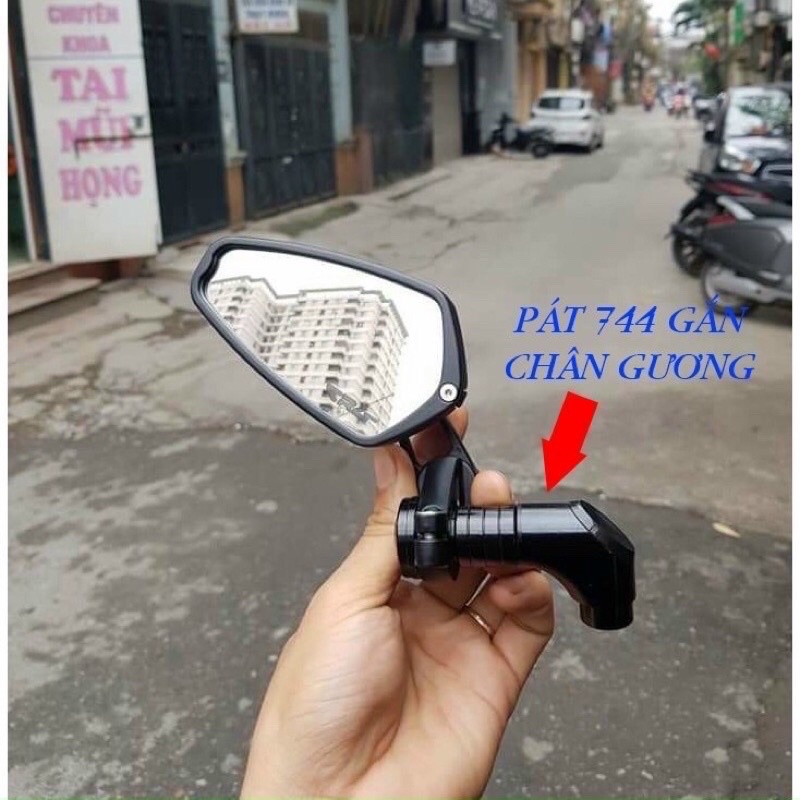 Gương thái chân vát 744 mặt kính trắng gắn các dòng xe