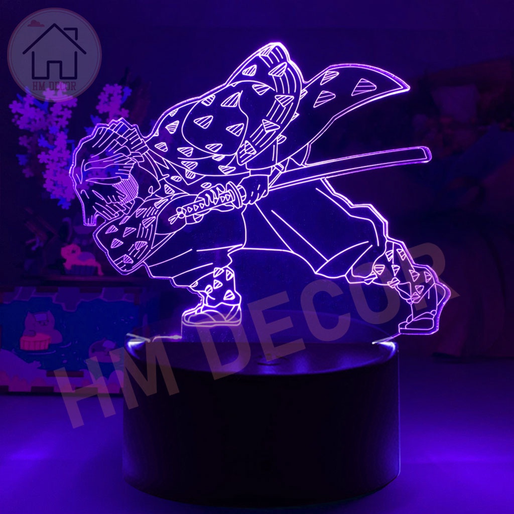 Đèn led anime 3D nhân vật Demon Slayer Thanh gươm diệt quỷ Tanjiro Nezuko Shinobu bàn học trang trí phòng ngủ HM Decor