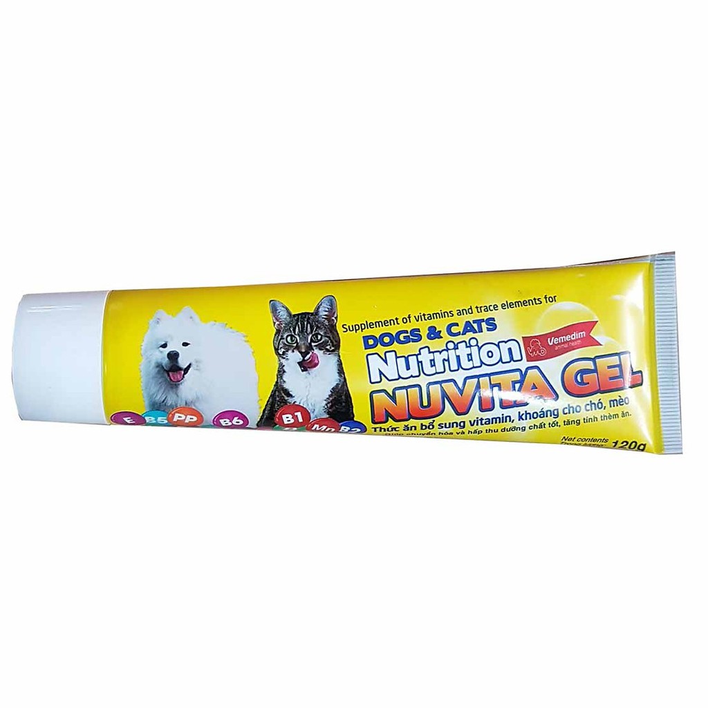 Nuvita gel cung cấp vitamin, khoáng cho chó mèo 120g