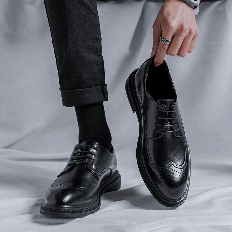 Giày Derby nam HOMME cao cấp, Giày da nam Oxfords lịch lãm thiết kế tinh tế 19935-R