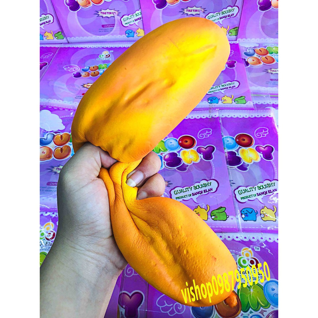 [CÓ VIDEO] Đồ Chơi Squishy Hình Bánh Mì Pháp dài 30cm