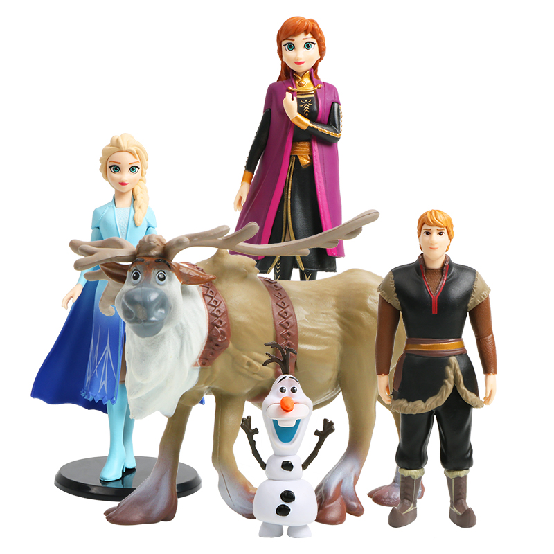 DISNEY 5 Topper Trang Trí Bánh Kem Hình Elsa Và Anna Trong Phim Hoạt Hình Frozen