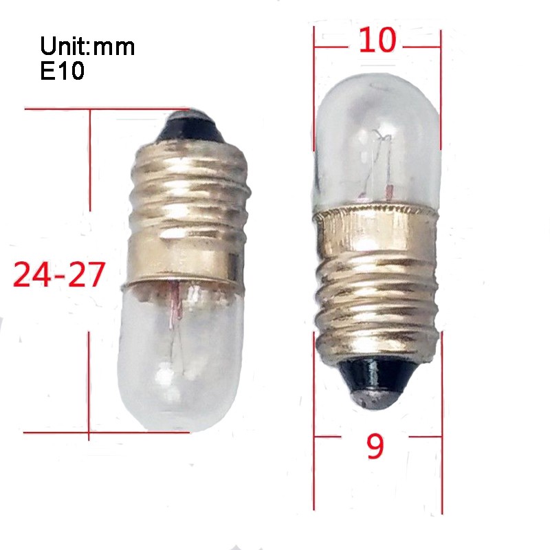 Set 10 Bóng Đèn Led Mini E10 B9 6.3V 12V 24V 30V 36V 48V