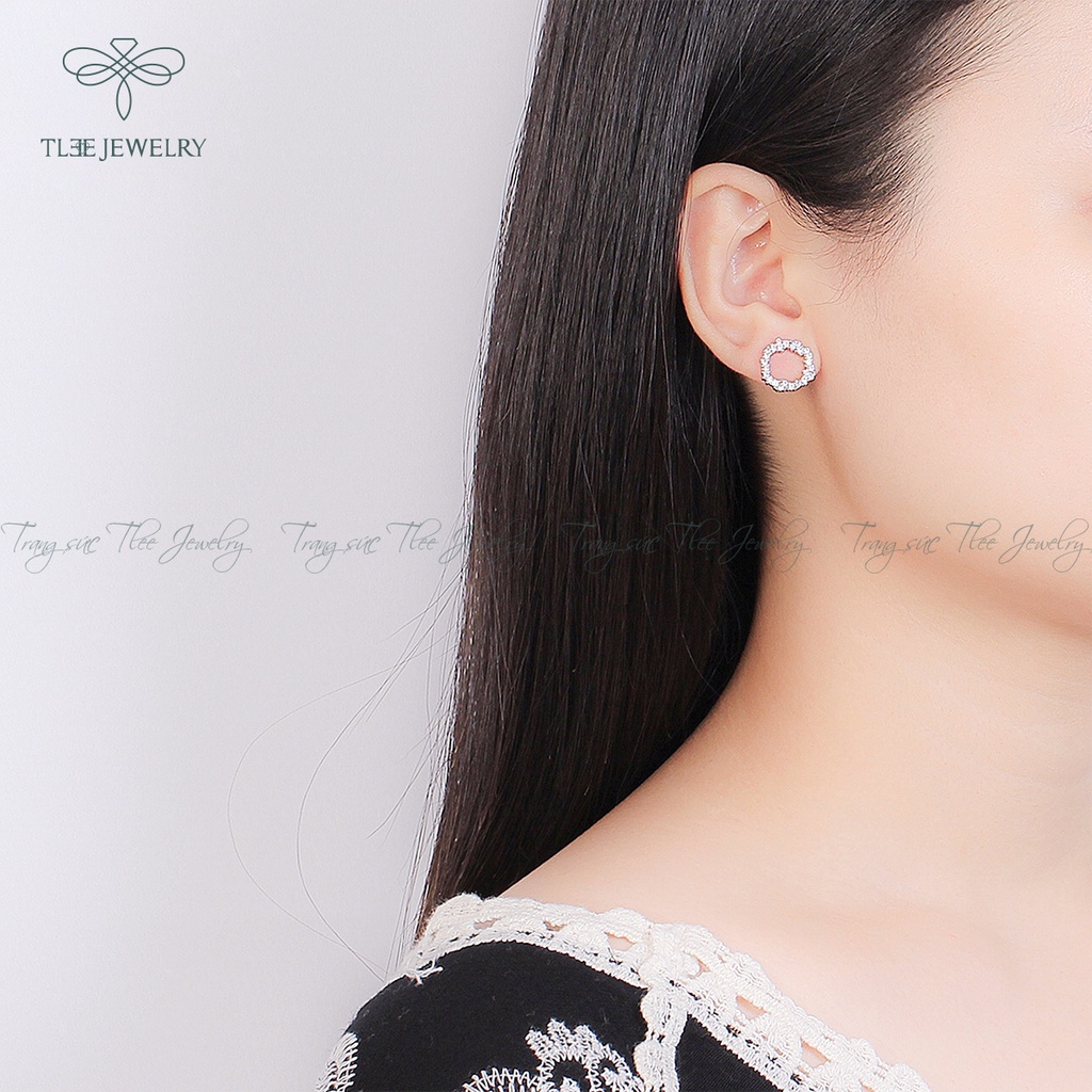 Khuyên tai bạc nữ TLEE Bluesea nạm đá cao cấp sang trọng NCJ B0129