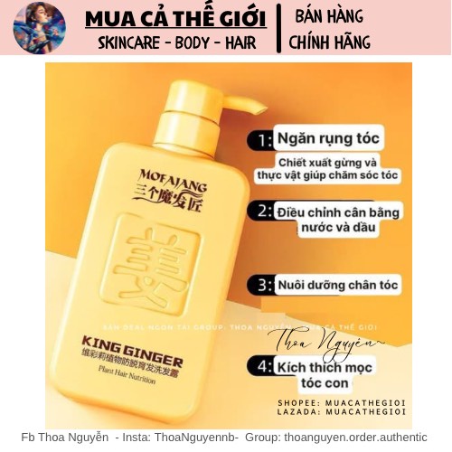 Dầu gội gừng KING GINGER MOFAJANG