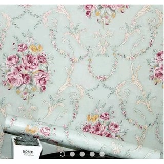 5m Decal giấy dán tường hoa hồng chùm - khô rộng 45cm có keo sẵn