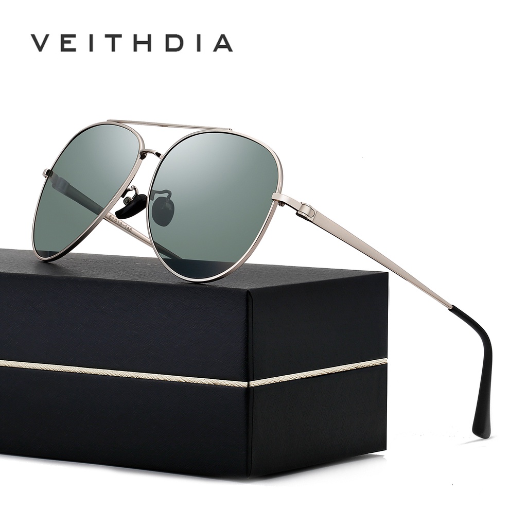 Kính mát phân cực VEITHDIA 8259 chống tia UV400 phong cách vintage thời trang cao cấp cho nam