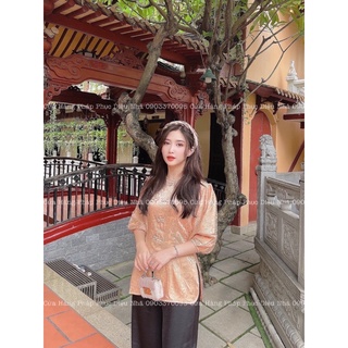 Đồ Lam Đi Chùa Bà Ba Chất Liệu Gấm