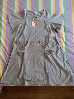 (Ảnh thật) combo váy cho con bú + body cho bé