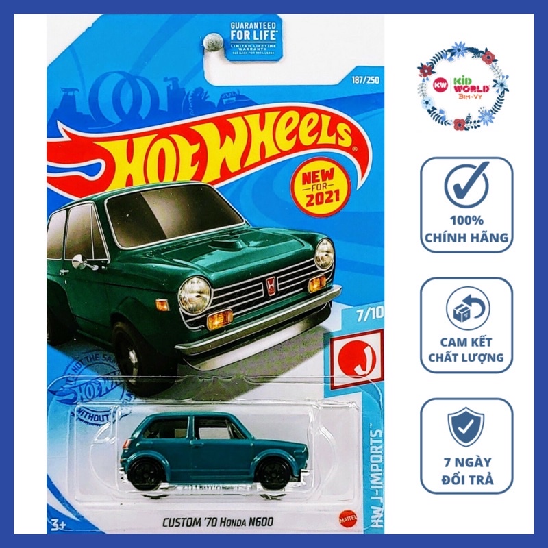 Xe mô hình Hot Wheels basic Custom '70 Honda N600 GTB82.