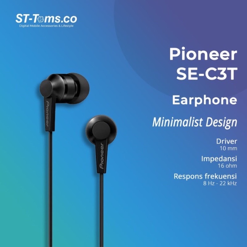 Tai Nghe Có Dây Nhét Tai Pioneer SE-C3T-Hàng Chính Hãng