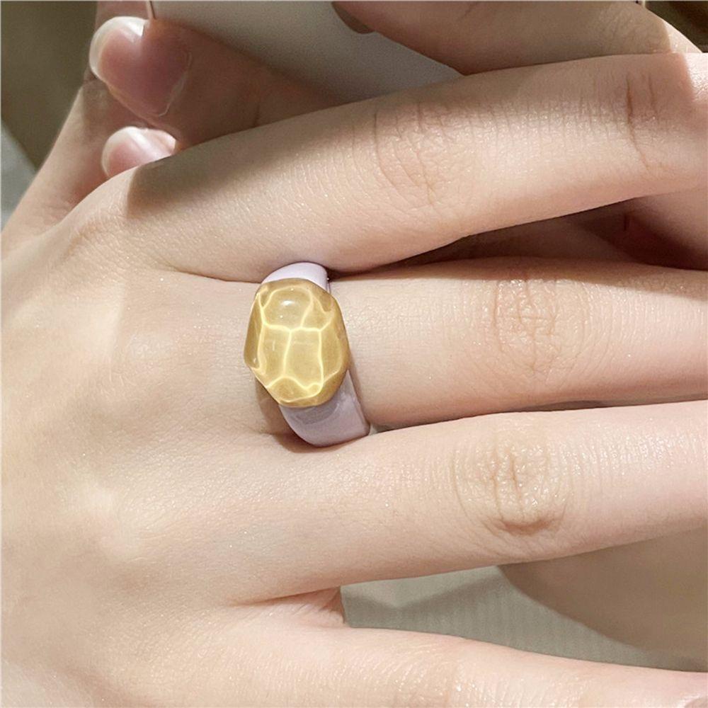 QQMALL Nhẫn Nhựa Màu Trơn Thời Trang Thanh Lịch Cho Nữ