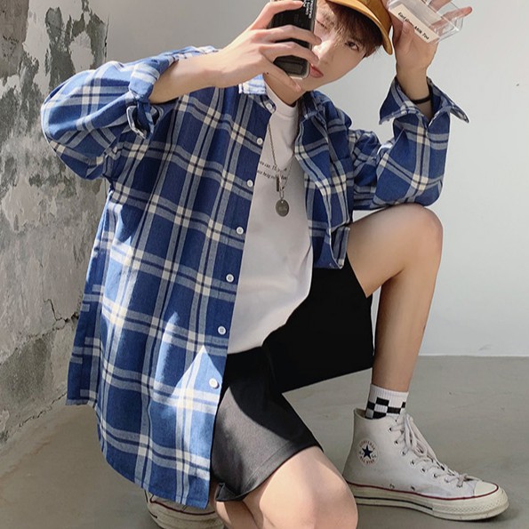 Áo sơ mi dài tay dáng rộng thời trang dành cho nam