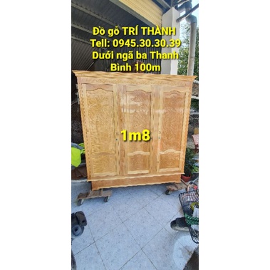 Tủ áo gỗ tự nhiên. kích thước 1m8