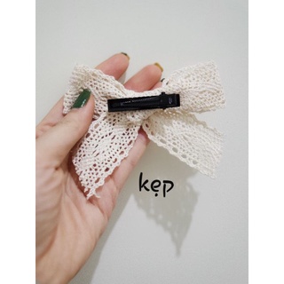 Cột/kẹp tóc nơ ren nhỏ vintage ThyThy' House