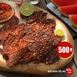 Khô Bò Miếng Mềm Cay Gói 500Gr - Món Ngon Tiểu Nhị - Khô bò ngon loại 1 ăn vặt Sài Gòn