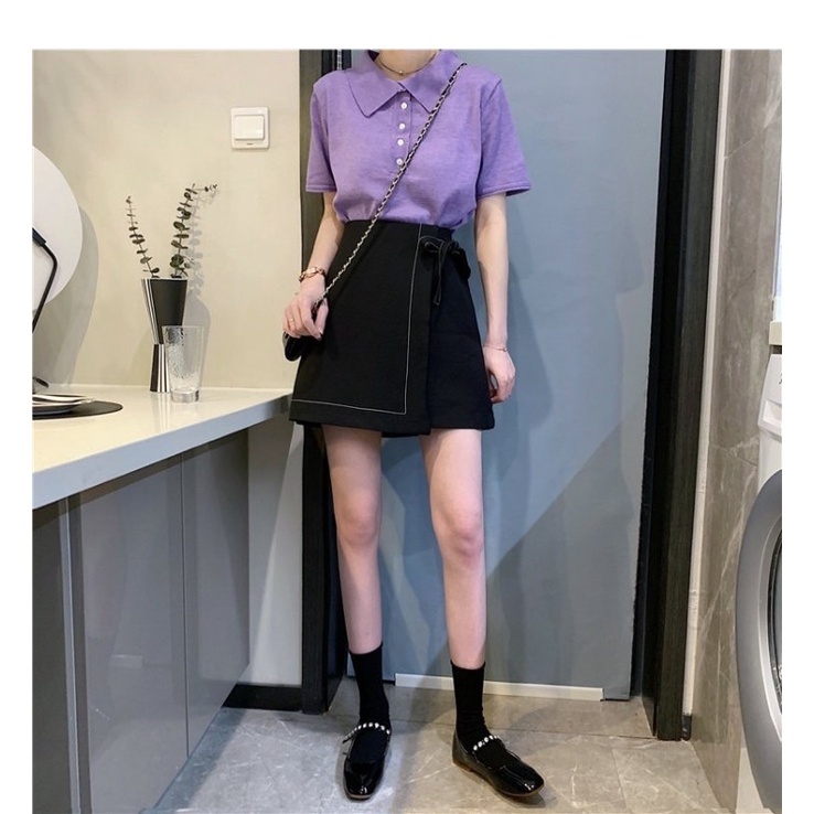 Chân váy chữ A buộc nơ chéo