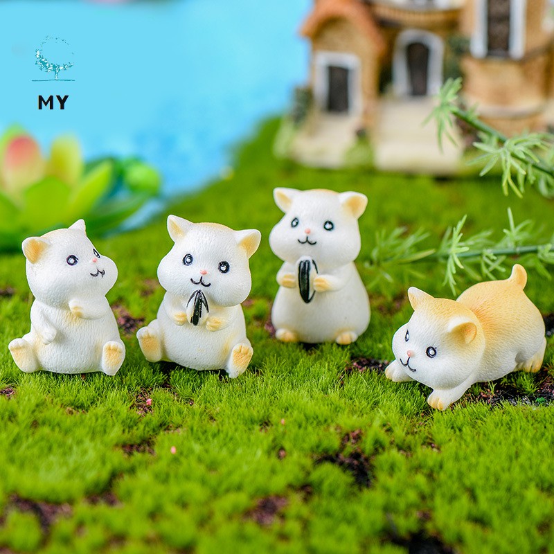 Mô Hình Chú Chuột Hamster Mini Dễ Thương Trang Trí Sân Vườn