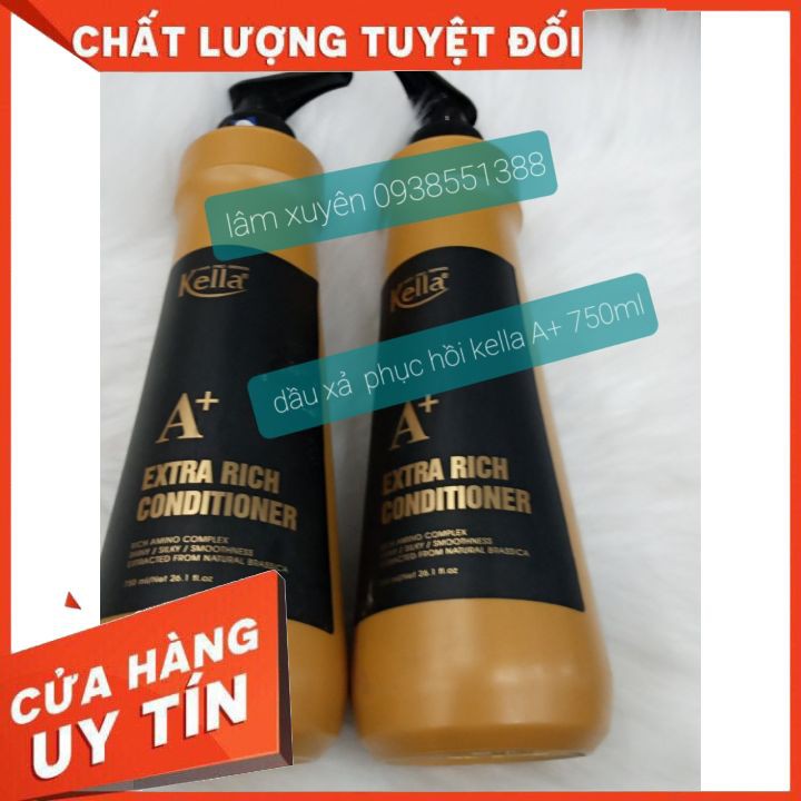 Dầu xả phục hồi dành cho tóc hư tổn Kella A + 750ml  FREESHIP giúp dưỡng ẩm và phục hồi tóc hư tổn nặng giúp tóc óng ả