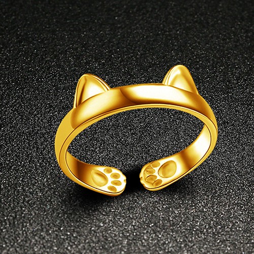 Nhẫn Hở Hình Bàn Chân Mèo Dễ Thương