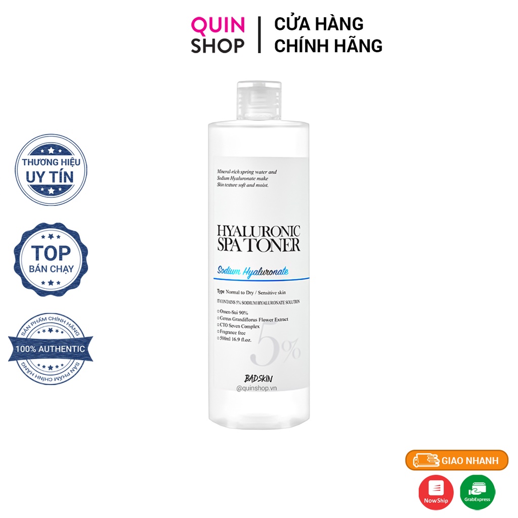 Nước Cân Bằng Cấp Ẩm Badskin Hyaluronic Acid Spa Toner