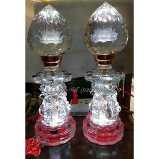 Bộ Đèn Thờ Pha Lê Trái Đào 3D 407