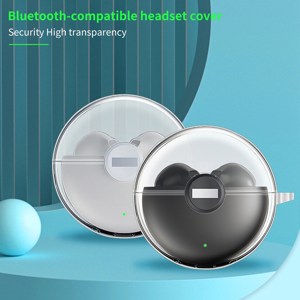 Vỏ bảo vệ hộp sạc tai nghe LENOVO LP80 trong suốt tương thích bluetooth chống rơi kèm móc