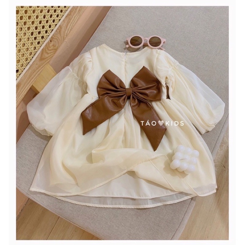 Sét váy thiết kế tơ mềm nơ lưng sang chảnh cho bé gái từ 8-20kg💋