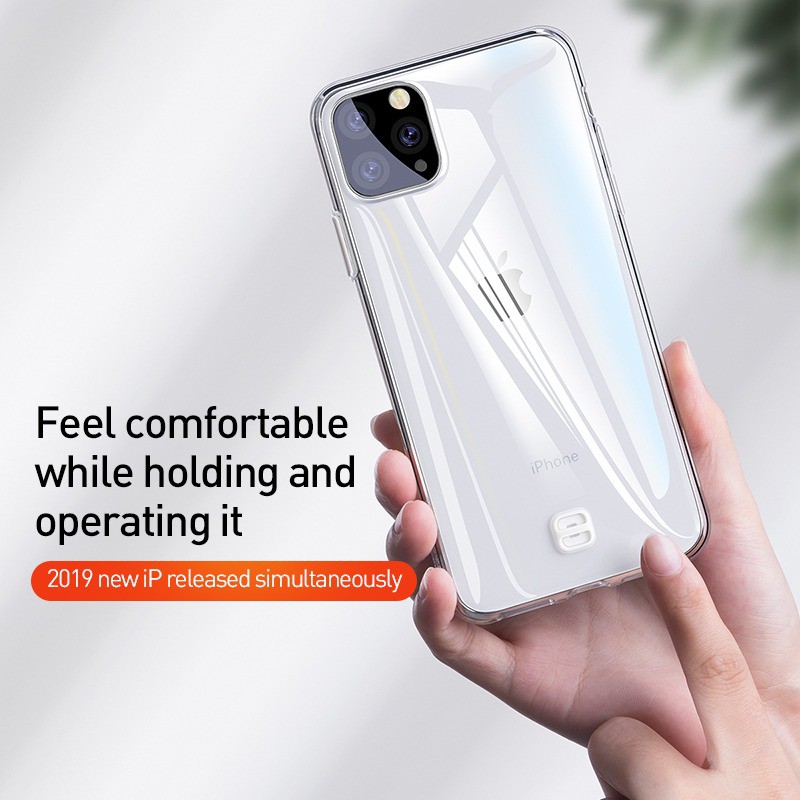 Ốp lưng trong suốt có dây đeo tay chống rớt Baseus Transparent Key Phone Case cho iPhone 11 Series