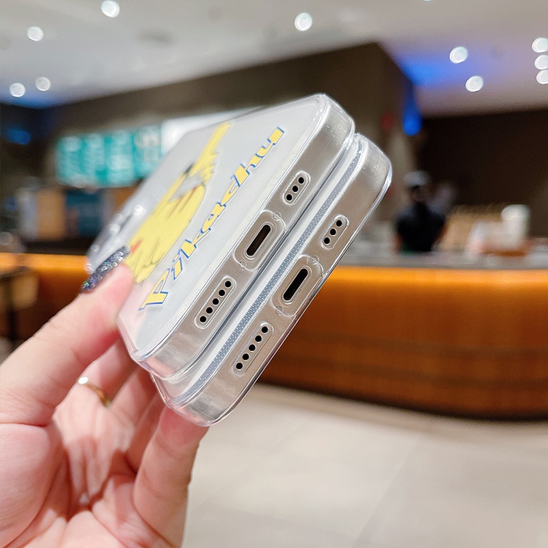 Ốp Điện Thoại TPU Dẻo Trong Suốt In Hình Pikachu Vui Nhộn Cho iPhone 14 Pro Max Mini 13 12 11 XS XR X 8 Plus 7 6S 6