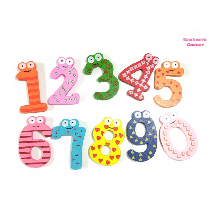 Bộ số numbers 0-9 bằng gỗ gắn nam châm