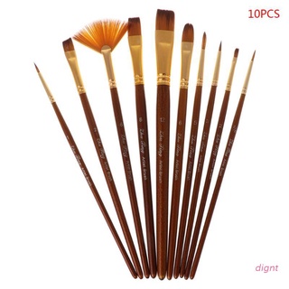 Set 10 cọ vẽ tranh sơn dầu chuyên dụng chất liệu nylon acrylic
