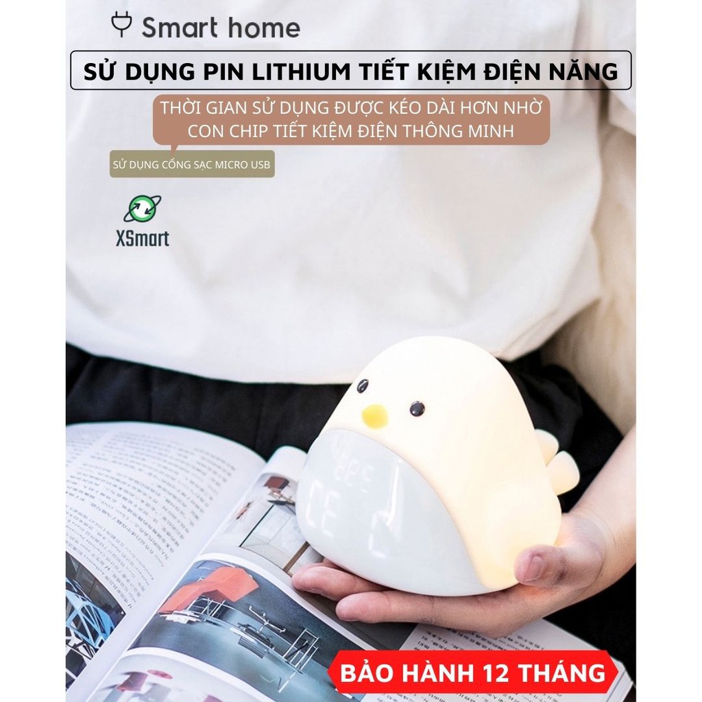 Đồng hồ báo thức kiêm đèn ngủ đèn bàn trang trí thông minh BIRD Siêu Cute , âm lượng cực lớn, pin sạc, cảm biến âm thanh