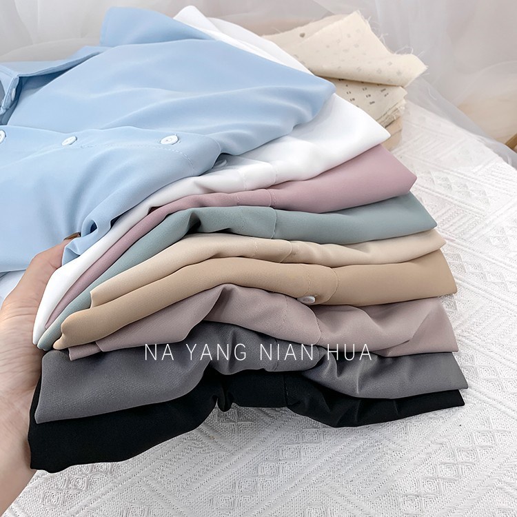 Áo Sơ Mi Tay Dài Mềm Mại Thời Trang Xuân Thu Cho Nữ