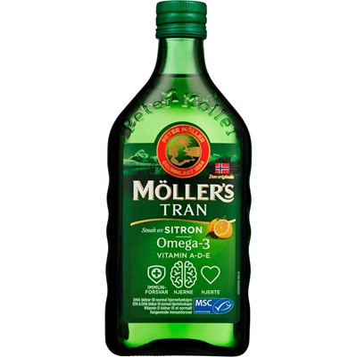 Dầu gan  cá tuyết Moller’s Tran vị chanh nội địa  Nauy 500ml