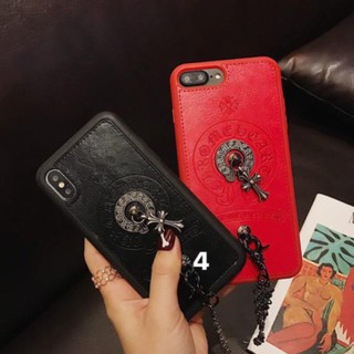 (6 mẫu đen / đỏ) Ốp Chrome heart da đen cao cấp IPHONE 💎