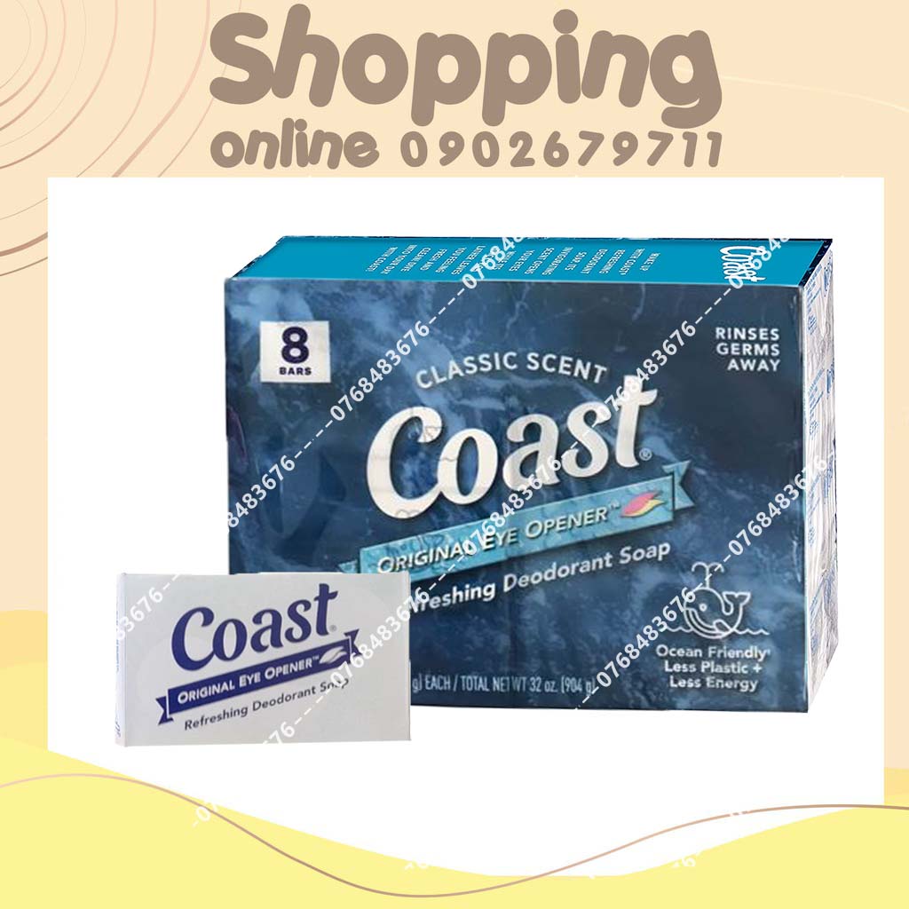 [Mẫu Mới] Combo 8 cục xà phòng Coast Mỹ - 113Gx8