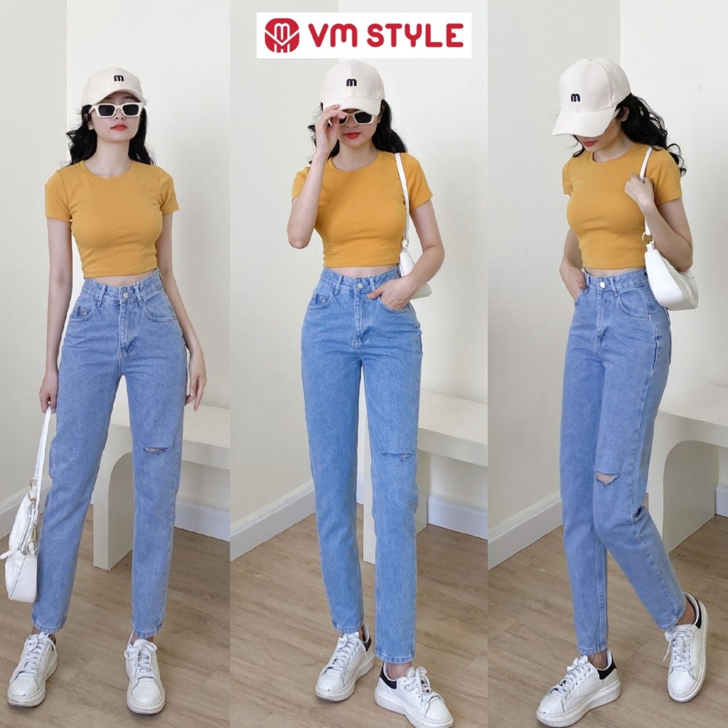 Quần baggy jean nữ cắt đùi lai thường (không co giãn) 0036 ulzzang thời trang VM STYLE 22QJB03AS2401