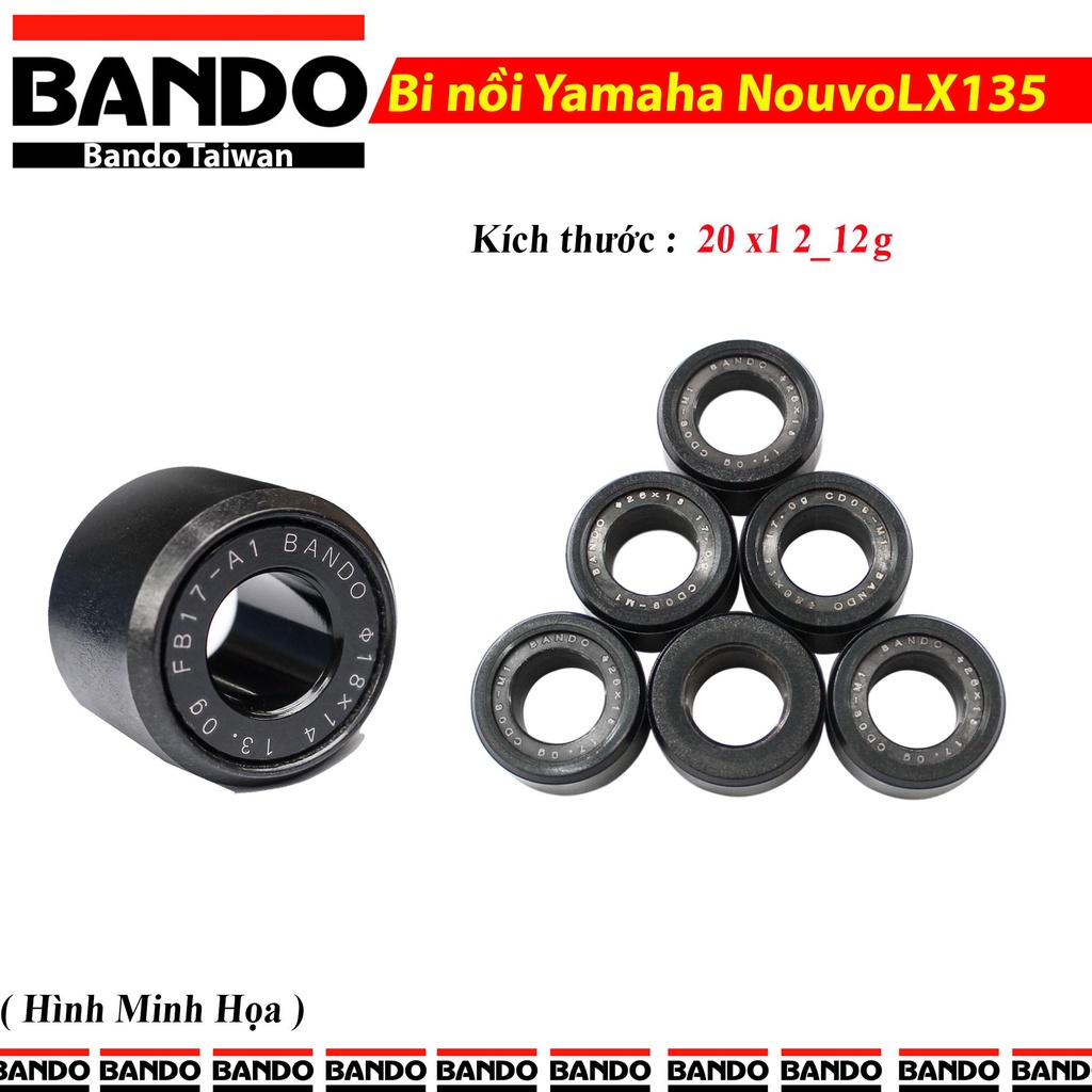 BI NỒI BANDO YAMAHA NOUVOLX 135CC, NOUVO 5, 6, LUVIAS ( 12g )