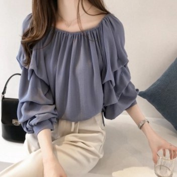 Áo sơ mi voan trễ vai thiết kế xinh xắn cho nữ