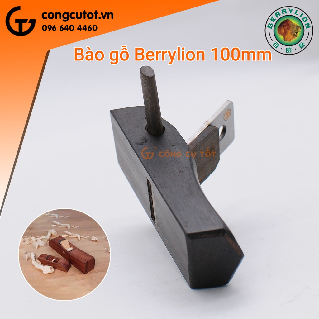 Bào gỗ Berrylion 100mm lưỡi thép gió